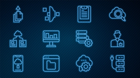 set line server analyst engineer data report vector image