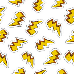 thunder ray retro patch icon seamless pattern vector image