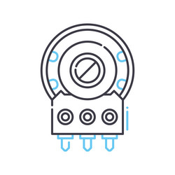 variable resistor line icon outline symbol vector image