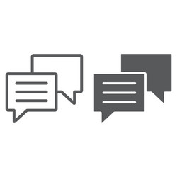 Chat line and glyph icon dialog talk vector