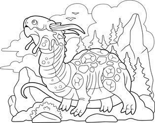 Fantasy dragon coloring book Royalty Free Vector Image