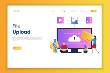 file upload web page vector image