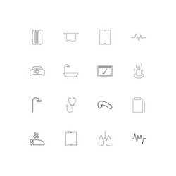 Healthcare and medical linear thin icons set vector