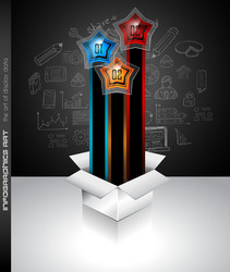infographics complex layout with option buttons vector image