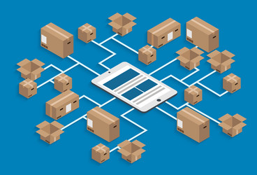 Global logistics isometric flowchart Royalty Free Vector