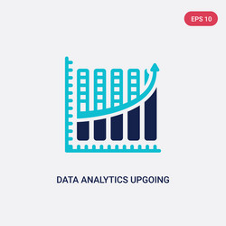 two color data analytics upgoing bars chart icon vector image