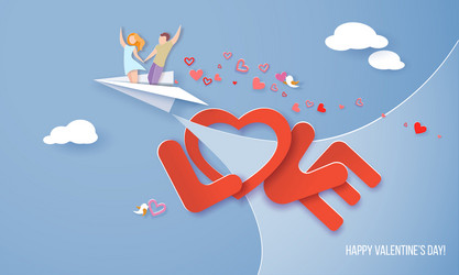 Valentines day card with couple in love heart vector