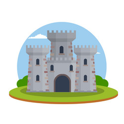 Castle with towers and walls vector