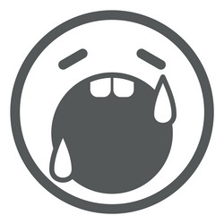 crying icon bursting in tears face with wide open vector image
