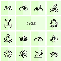 13 cycle icons Royalty Free Vector Image - VectorStock