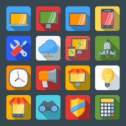 flat style icon set for web and mobile application vector image