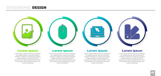 set graphic tablet computer mouse laptop vector image