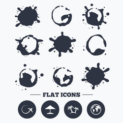 travel trip icon airplane world globe symbols vector