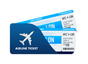 Airline tickets or boarding pass inside of special vector