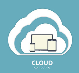 cloud computing concept on different electronic vector image