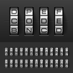 Combination Code Lock - Alphabet Display vector image