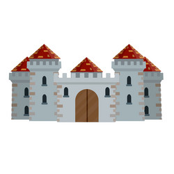 Medieval european stone castle vector