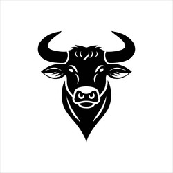 minimalist bull head logo design - bold and iconic Vector Image