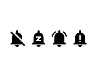 notification bells set icon messaging alarm vector