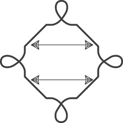 silhouette with continued lines and two arrows vector image