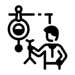 weba character doing physics practical line icon vector image