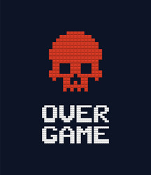 8-bit Game Over Skull vector image