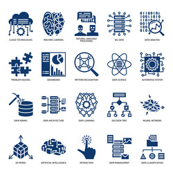 Artificial Neural Network Icon Set vector image