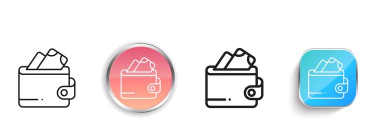 cash icon thin linear regular and button style vector image