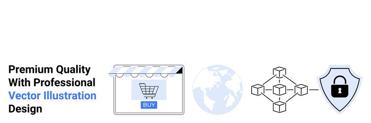 e-commerce storefront blockchain network vector image
