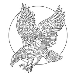 Eagle Zentangle Coloring Page Vector Image