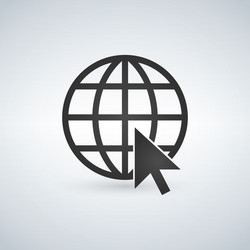internet icongo to web sign symbol globe vector image