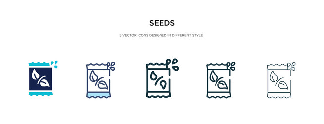 seeds icon in different style two colored vector image