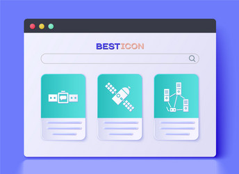 set satellite smartwatch and computer network vector image