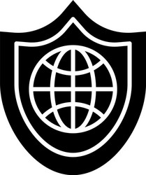 sphere browser in shield silhouette style vector image