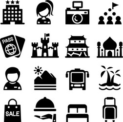 Tourism icon set vector