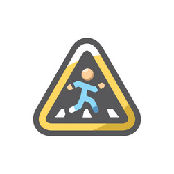 traffic sign pedestrian crossing icon vector