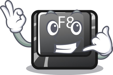 call me f8 button displayed on cartoon keyboard vector image