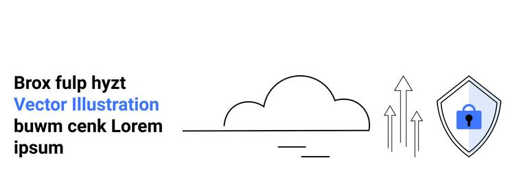 cloud storage and data security with shield vector image