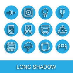set line processor with microcircuits cpu light vector image