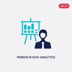 Two color person in data analytics presentation vector