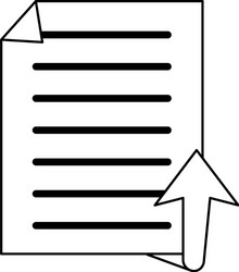 upward arrow with file or text document icon image vector image