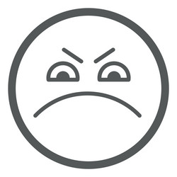 User profile with sad face line icon. Sad rating, dislike