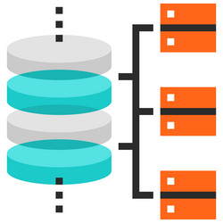 database architecture flat line web icon concept vector image