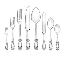 Elegant Table Setting Sketch vector image