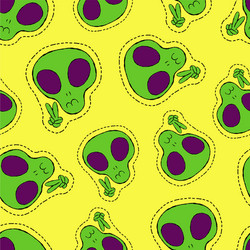 Funny pattern with aliens seamless Royalty Free Vector Image