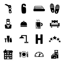 Hotel icon set vector