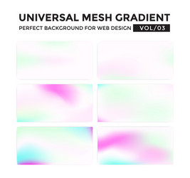 Iridescent colored universal mesh gradient vector