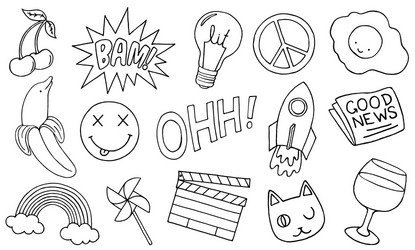 patch set on white background vector