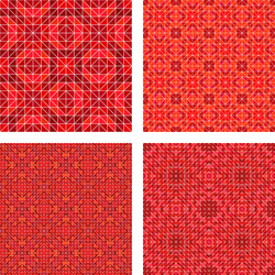 red seamless mosaic pattern design background set vector image