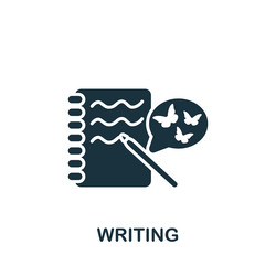 writing icon monochrome simple sign from hobby vector image